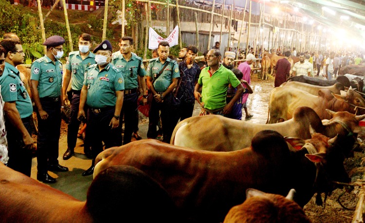 বরিশালে কুরবানি পশু হাট পরিদর্শন করলেন বিএমপি কমিশনার