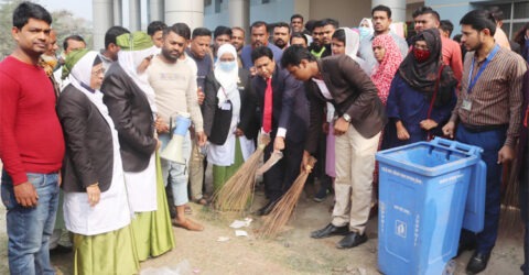 বরিশাল শেবাচিম হাসপাতাল পরিচ্ছন্নতা অভিযান